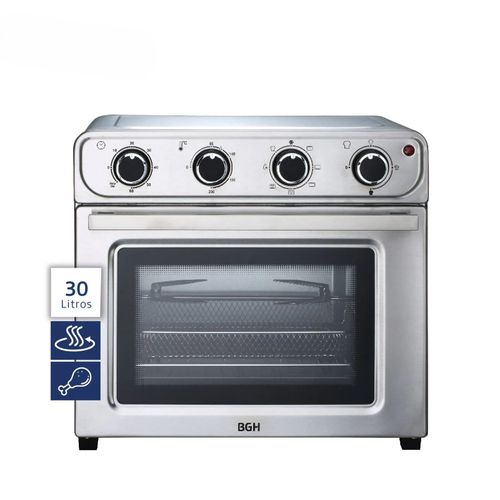 HORNO GRILL C/FREIDORA BGH (BHE30FX24T) 30 Lts. 1600 Wts. INOX. C/SPIEDO