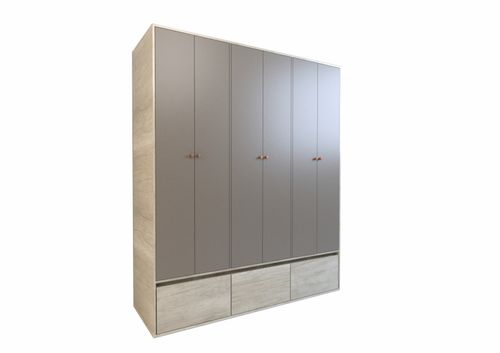 PLACARD TABLE´S (6008-NCG) 1.80 Mts. 6 PTAS. 4 CAJ. 3 ZAP. NEVADO/GRIS C.