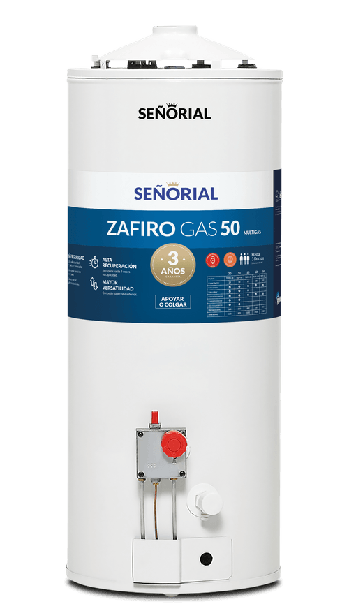 TERMOTANQUE/GAS 50 SEÑORIAL (TSZP-50) ZAFIRO DUAL AR MG 194 L/H