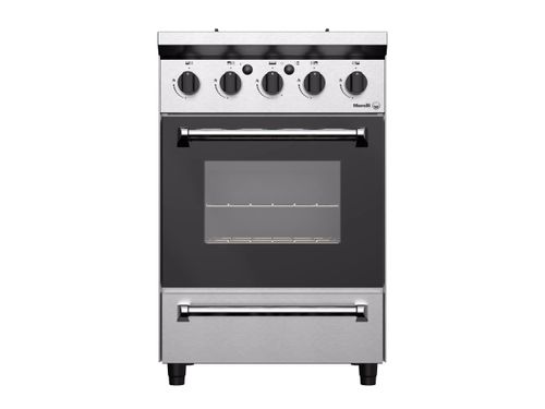 COCINA 4 HORNALLAS MORELLI (018075) FERRO 550 REJA VITRIFICADA PUERTA VIDRIO MG