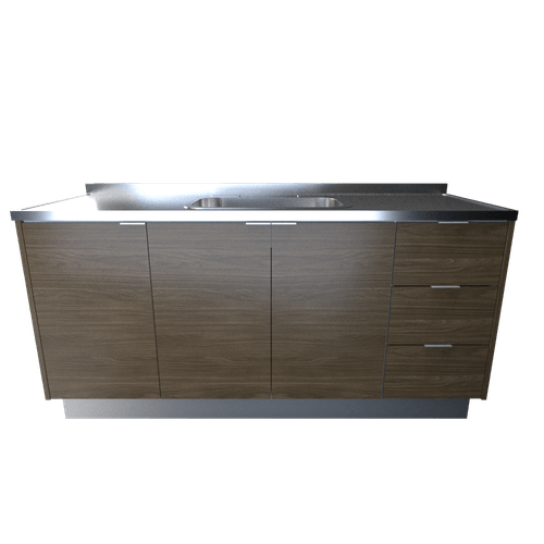 BAJO MESADA TABLE´S (82103-CNG) 1.60 Mts. NOGAL L./GRIS C.