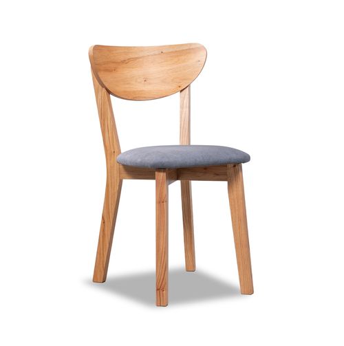 SILLA MADERA DEFRANCE (OT000007) x 4 PARAISO LUSTRE NATURAL TAPIZADO CHENILLE GRIS
