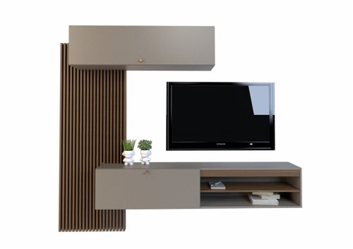 CENTRO DE ENTRETENIMIENTO P/COLGAR TABLE´S (1111-CNG) NOGAL L./GRIS C.
