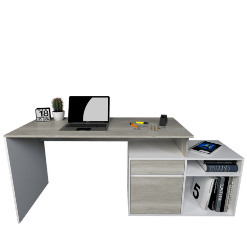 ESCRITORIO TABLE´S (3048-NCE) CON MUEBLE BAJO NEVADO/EVEREST