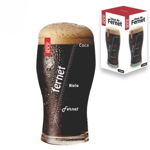 VASO GRANEL VIDRIO CRYSTAL ROCK (500845) FERNET CONICO DECORADO 750cc. C/CAJA