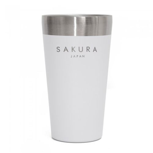 VASO GRANEL ACERO INOX. SAKURA (240362W) TERMICO JAUNT BLANCO 473 cc.