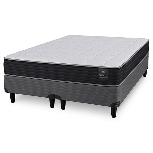 CONJ. SOMMIER RESORTE 160x200 KING KOIL FINESSE PT BOX GRIS