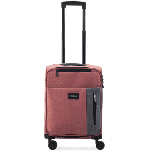 VALIJA CARRY-ON CROSSOVER (61631) TELA RUDY NARANJA CORAL 4 RUEDAS 20" POLIESTER