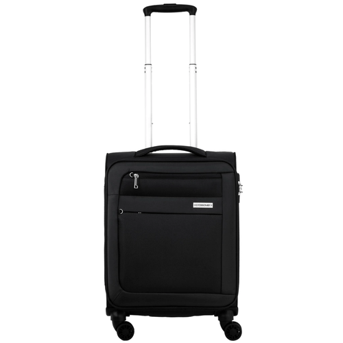 VALIJA CARRY-ON CROSSOVER (68067) TELA XELIA NEGRO PILOTO POSTAL 4 RUEDAS 20" POLIESTER
