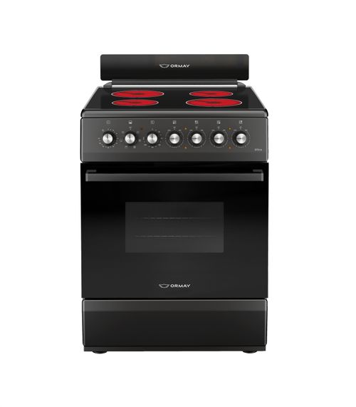 COCINA ELECTRICA 4 HORNALLAS ORMAY (28905) VITROCERAMICO ULTRA NEGRO