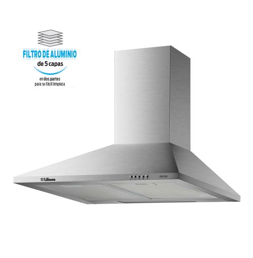CAMPANA 60 CM. CON MOTOR LILIANA (KC993) ACERO AIRCLEAN