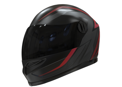 CASCO P/MOTO INTEGRAL VERTIGO (6351) L V32 INFLUENCE ROJO/NEGRO MATE