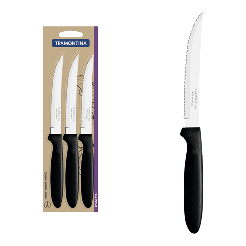 CUCHILLO P/MESA TRAMONTINA (23360/305) x 3 IPANEMA NEGRO