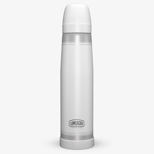TERMO 1L. LUMILAGRO (T-376 B) LUMINOX BALA BLANCO ACERO INOX.