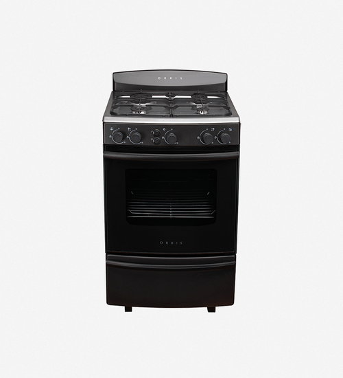 COCINA A GAS 4 HORNALLAS ORBIS (958GP4) AC. INOX GRAFITO SERIE 4 MG 55 cm.