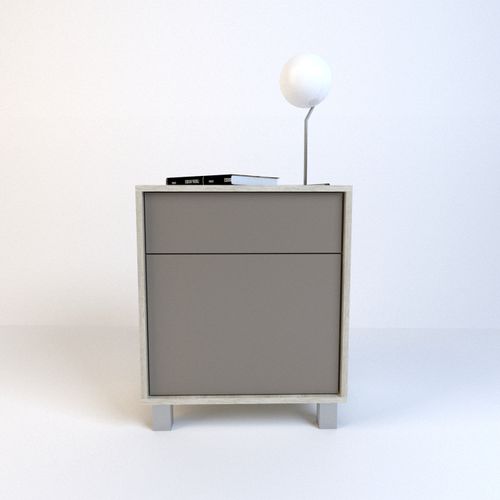 MESA DE NOCHE TABLE´S (6426-NCG) 1 CAJON 1 PUERTA NEVADO/GRIS C.