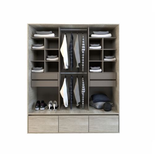 VESTIDOR TABLE´S (6514-NCG) 1.80 Mts. ALTO 4CAJ.3ZAP. NEVADO/GRIS C.