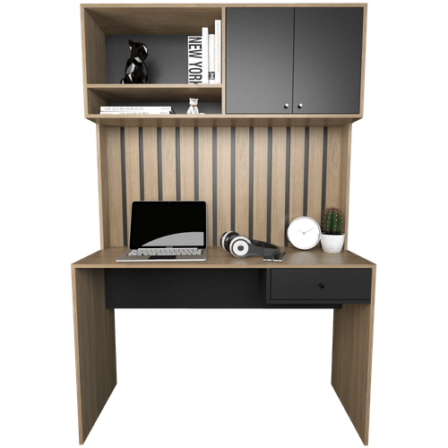 ESCRITORIO TABLE´S (3104-CON) VARILLADO C/ALZADA OLMO F./NEGRO M.