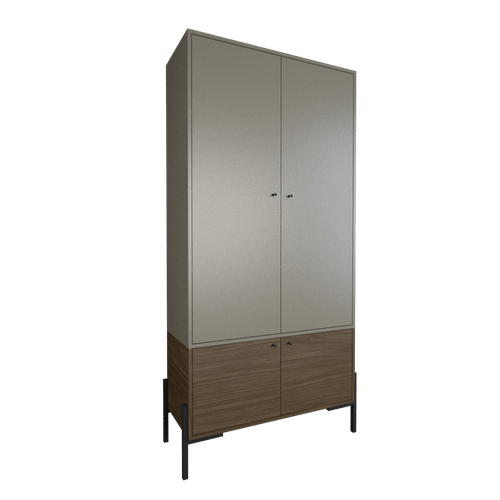 ESTANTERIA TABLE´S (4254-CGN) CERRADA 4 PUERTAS GRIS C./NOGAL L.