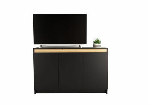 BAHIUT VAJILLERO TABLE´S (1156-CNO) CERRADO 3 PUERTAS NEGRO M./OLMO F.