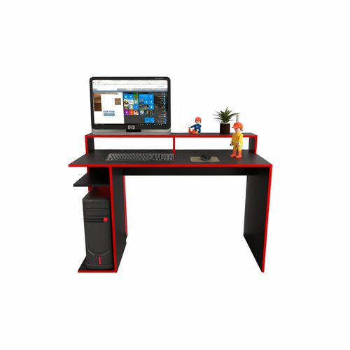 ESCRITORIO TABLE´S (3047-NFR) GAMER 1.29 Mts. NEGRO C/FILO ROJO