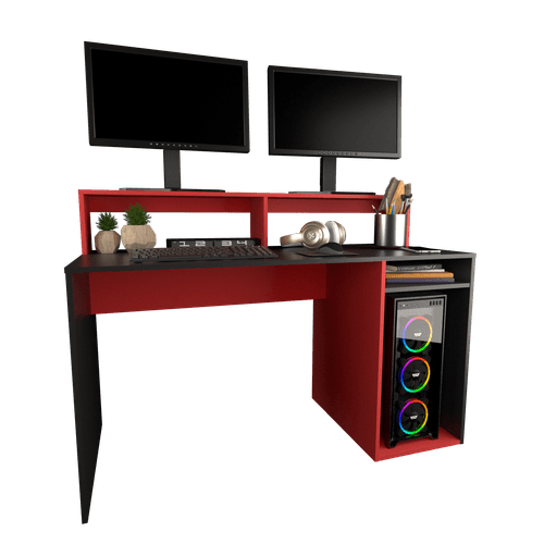 ESCRITORIO TABLE´S (3088-NER) GAMER NEGRO ROJO