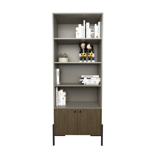 ESTANTERIA TABLE´S (4256-CGN) 2PTA GRIS C./NOGAL L.