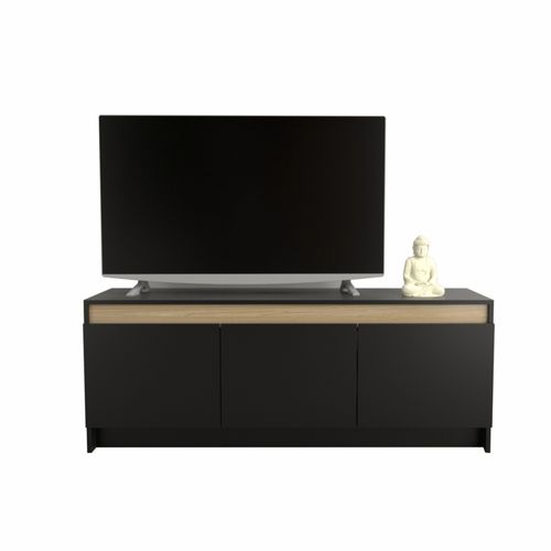 RACK TV TABLE´S (1151-CNO) CERRADA 3 PUERTAS NEGRO M./OLMO F.