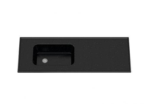 MESADA MARMOL SINTETICO DURAFORT (MM533) 160x53 cm. S/ZOCALO NEGRO BACHA INTEGRAL ECO REVERSIBLE