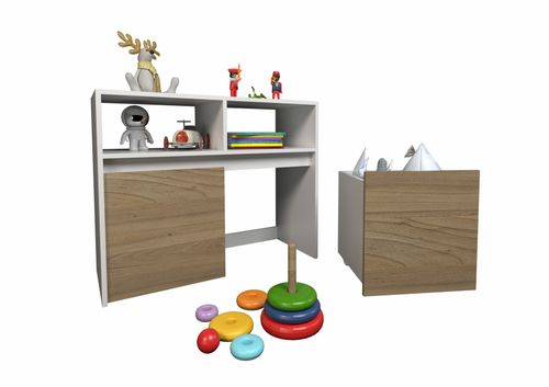 JUGUETERO 2 CAJONES TABLE´S (3037-COE) C/RUEDA OLMO F./EVEREST