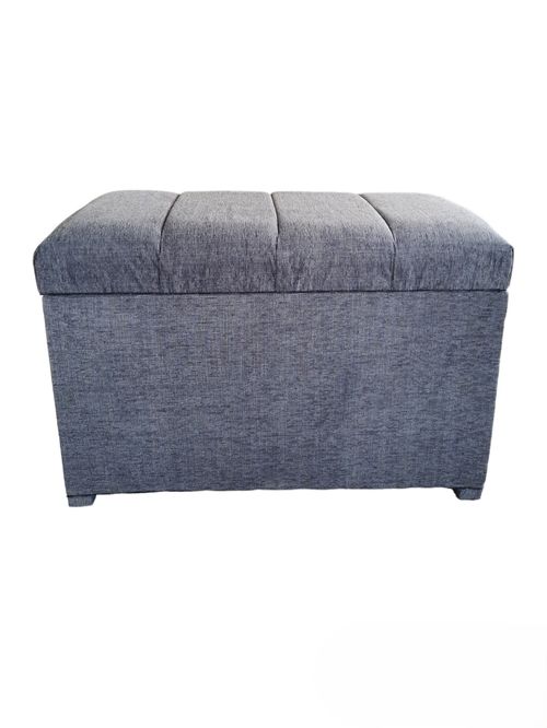 BAUL TAPIZADO EL MADERO BASTON VERTICAL 0.80 Mts. RUSTICO CHENILLE GRIS OSCURO