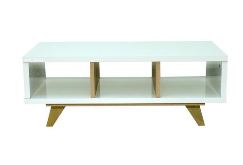 MESA CENTRO GACELA (230) ESCANDINAVO RECTANGULAR BLANCO/ROBLE MIEL