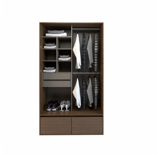 VESTIDOR TABLE´S (6512-CNG) 1.20 Mts. ALTO 2CAJ.2ZAP. NOGAL L./GRIS C.