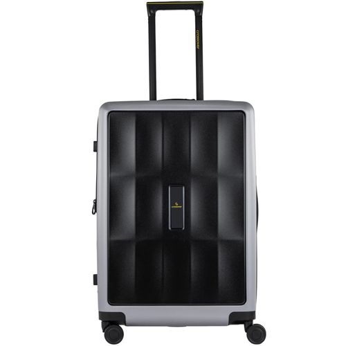 VALIJA MEDIANA CROSSOVER (60733) RIGIDA COMPASS GRIS-NEGRO 4 RUEDAS 24" POLICARBONATO
