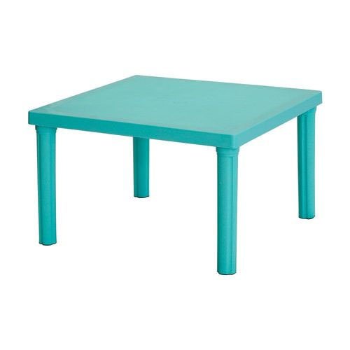MESA PLASTICA VOSS2000 BARI CUADRADA 0.75 Mts. PATAS CORTAS AGUAMARINA