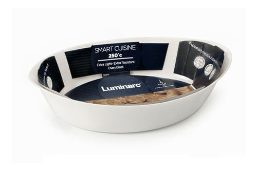 FUENTE VIDRIO LUMINARC (39704) OVAL SMART CUISINE CARINE 38x23 cm.